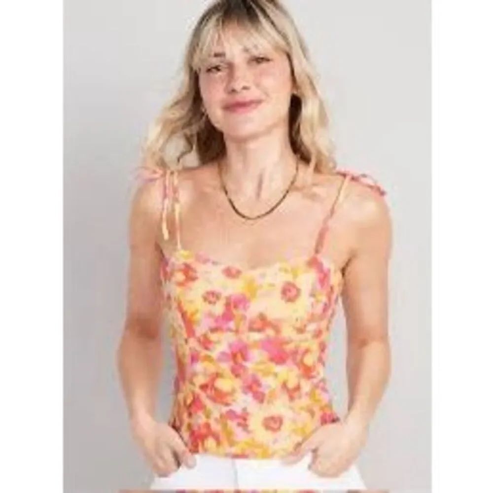 ✨Old Navy Fitted Linen-Blend Crop Sz Medium Top✨